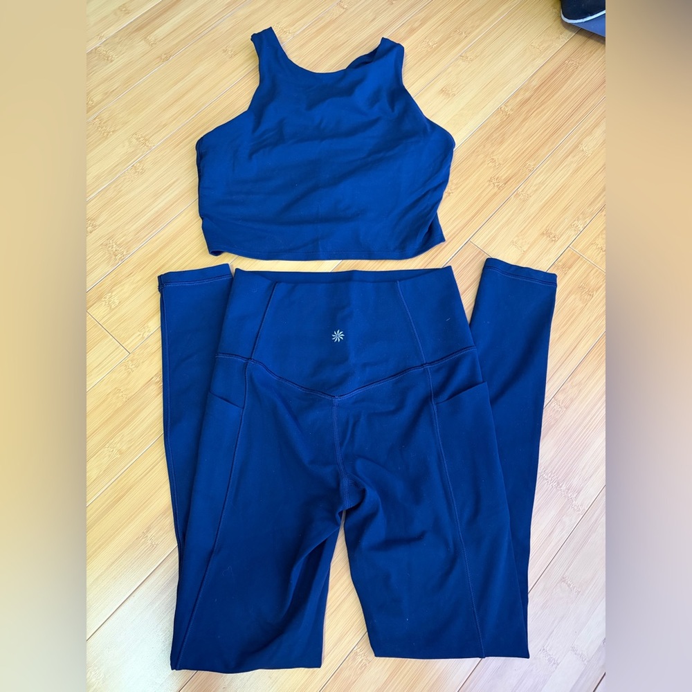 Athleta Conscious Crop and Salutation Stash Legging Bundle Set